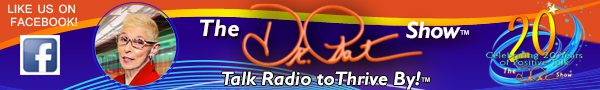 Radio show banner with Facebook promotion.