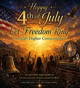 celebratory image of July 4th- Let Freedom Ring